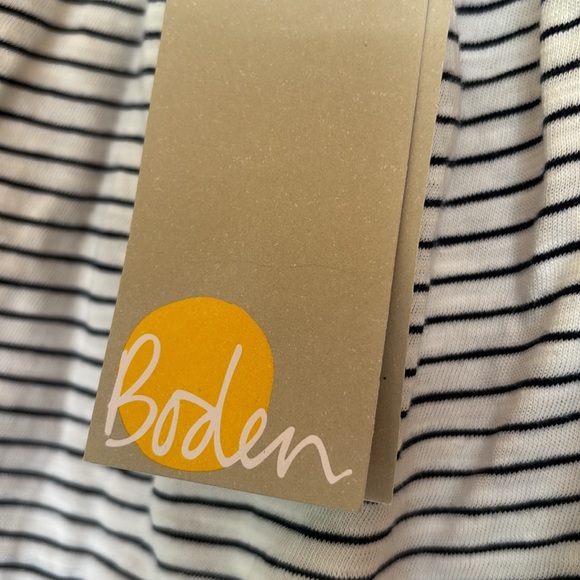 Boden White with Navy Stripes 3/4 Length Sleeves Top S - Picture 7 of 10